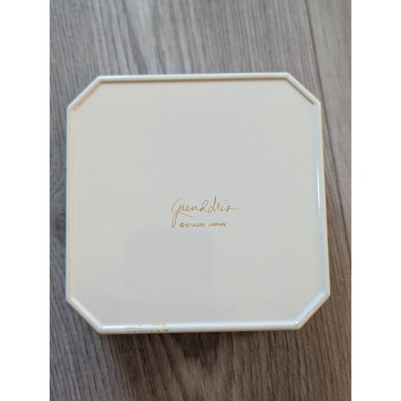 Vintage Otagiri Japan Grand Iris Porcelain Coaster Set With Holder Gold Trim - Picture 6 of 6